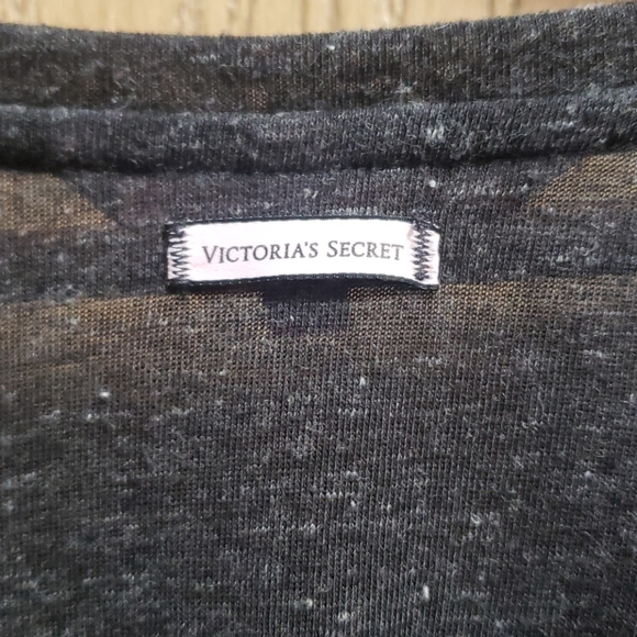 Victoria's Secret flax blend charcoal gray long sleeve button top Size Medium - Picture 3 of 8